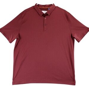 Modern Ambition Men's‎ Burgundy Textured Polo Shirt Golf Casual XL
